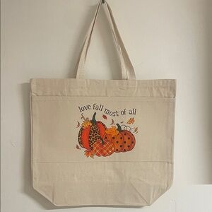 Canvas Tote Bag with Fall Design